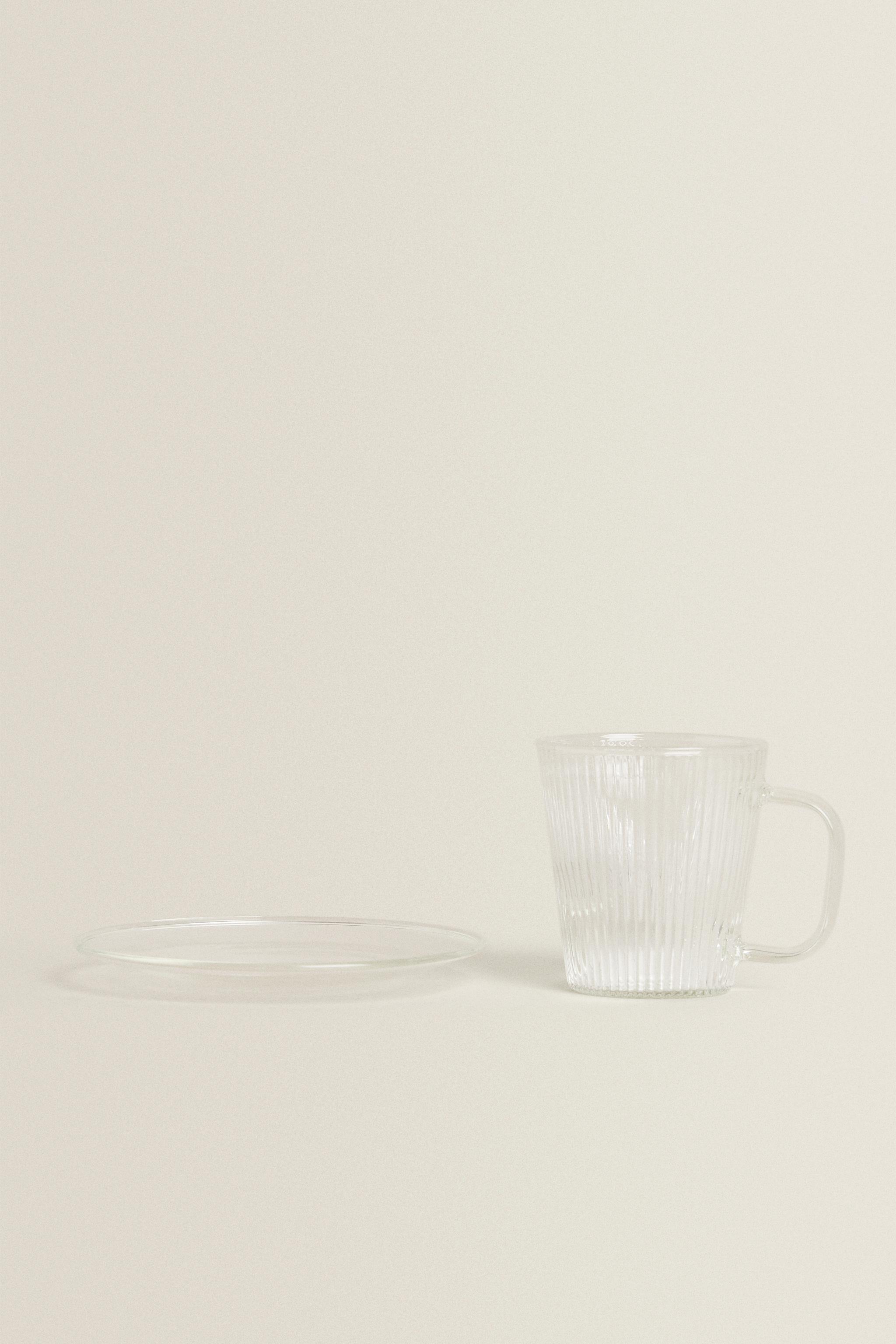 TASSE À CAFÉ ET SOUCOUPE BOROSILICATE